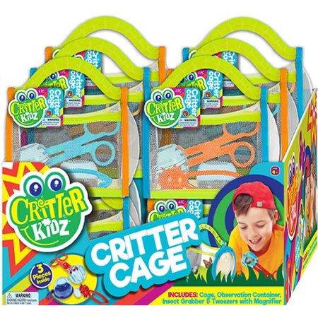 JA-RU Critter Kidz Critter Cage Plastic Assorted 4 pc 5419